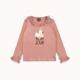 Rib top with all-over small flowers print